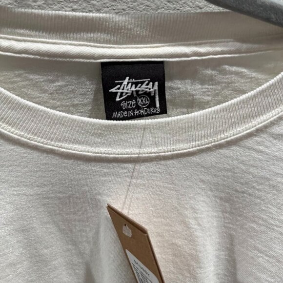 (XXL) NWT Stussy International Crew Long Sleeve Tee Natural - Picture 6 of 9